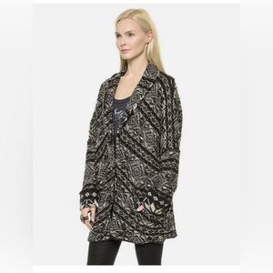 FREE PEOPLE Oversize Hidden Snowflake Sweater Cardigan Jacket